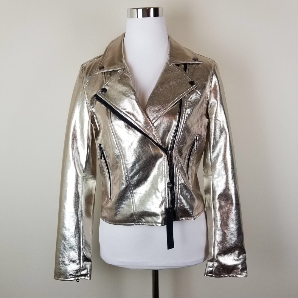 Blank NYC Metallic Gold Moto Jacket